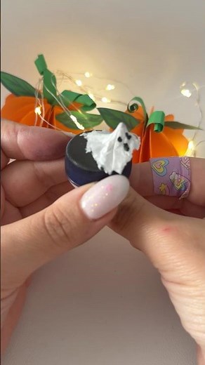 DIY Mini Ghost 👻 Easy Halloween Craft Idea #shortsfeed