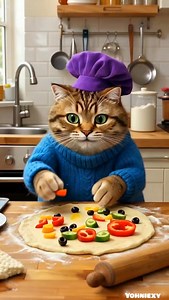 The kitten is making pizza. #trending #reels #viral #fyp #shorts | Aru Aru