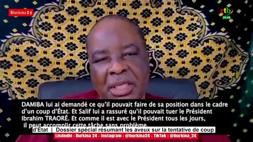 🔴 {DIRECT} Dossier spécial résumant les aveux sur la tentative de coup d'État Suivez la vidéo sur notre chaîne YouTube Ici👉🏿https://www.youtube.com/live/A0OKlN_j6Fg?si=HkFhFfy-SdzKnzKC. #securite #BurkinaFaso #developpement #lwili #RPP #Révolution | Burkina 24