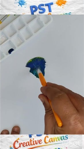 How I Created a 3D🎭 Multi-Color💗 Paint Stroke Effect #painting #watercolor #diy #drawing #threadart