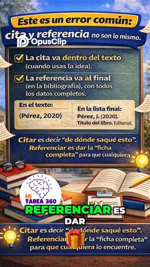 En este video aprenderás qué es una cita, para qué sirve y qué tipos de cita existen (textual, parafraseada y de resumen), con ejemplos claros para aplicar en tus trabajos universitarios. También verás la diferencia entre cita y referencia, y los errores más comunes que te pueden bajar puntos (y cómo evitarlos) para mejorar tu redacción académica y prevenir el plagio. ✅ En este video verás: Qué significa citar en un trabajo académico Tipos de cita más usadas (con ejemplos) Cita vs referencia: di