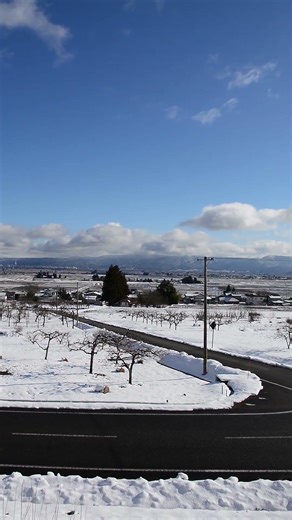 【会津の冬】八木沢公園から一望する雪の会津盆地と磐梯山