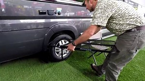 Watch Tire Table Vehicle Tire-Mounted Steel Camping, Travel, Tailgating and Outdoor Work Table on Amazon Live