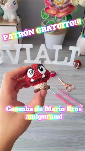 Patrón Gratuito de Amigurumi Goomba para Mario Bros