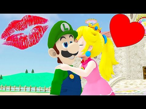 Super Mario - All the Times PEACH Kissed LUIGI
