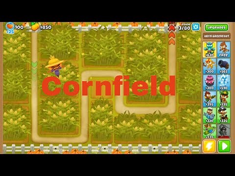 BTD6 - Cornfield Alternate bloons rounds walkthrough