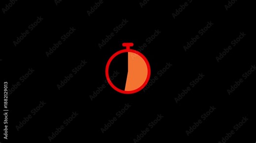 Stop watch animation. classic analog stopwatch counting seconds in real time. Stopwatch Countdown video in multi-color