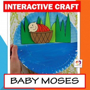 Baby Moses Craft - Bible Lesson -  Paper Plate Interactive Craft - Bible Story