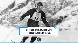 Das waren noch Zeiten: Toni Sailer fährt 1956 die Streif hinunter. Fangzäune gab's damals noch nicht... #BR24Wintersport | BR24 Wintersport