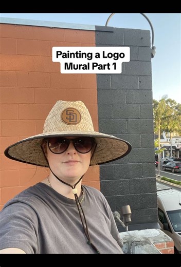 Painting on the edge (literally) in Newport Beach ✨ #mural #muralist #paintingvideo #paintingtutorial #artistvlog