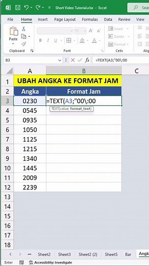 HOW TO CONVERT NUMBERS TO HOUR FORMAT #shorts #excel #exceltips