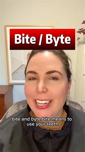 Bite 🐶 = teeth or food | Byte 💻 = digital info #English #ESL #BiteByte