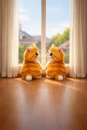 Looking at each other #cat #funny