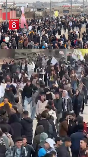 106K views · 768 reactions | Thousands of people from Qamishlo, Rojava, have gathered to pay their respects to those who lost their lives in the attacks by the Syrian army and its affiliated factions in Sheikh Maqsoud. | Channel 8 English | Facebook