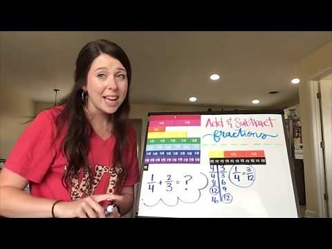 Add & Subtract Fractions w/ Unlike Denominators (Fraction Strips)