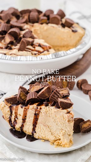 Fantabulosity / Jessica Burgess on Instagram: "Comment PIE for this no-bake peanut butter pie recipe that’s a Christmas dessert must! So easy to make, and you can make it ahead of time to save time on the day of! Just a few ingredients, and a graham cracker crust come together to make this holiday deliciousness! #peanutbutterpie #nobakedessert #holidayrecipes #fyp #christmasfood"