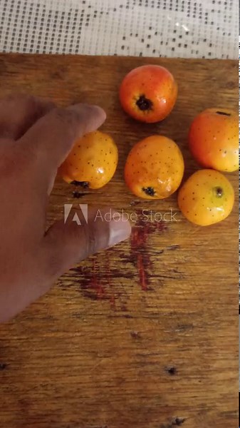 Mexican tejocote fruit, used to make preserves and punch