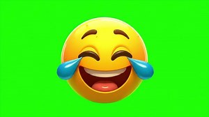 Download Laughing Emoji on Green Screen Expressing Joy and Overwhelming Happiness for Social Media Content and Animated Digital Communication for free
