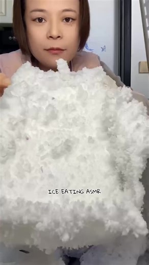 ICE EATING ASMR ❄️🤍 on Instagram: "Pure Sounds Only | Eating Snow Ice from the Fridge"