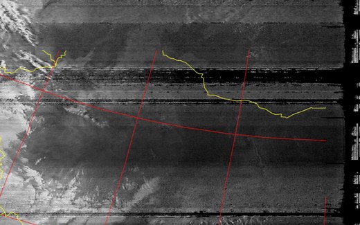 NOAA气象卫星接收（中间开始比较清晰）