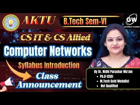 Computer Networks 📚 CS Sem-6 | Syllabus Intro + Class Announcement 📢 | Gateway Classes