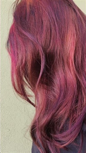 Used Wella Blondor 7 lightener. Warm Plum by Kenra, Orchid by Joico, and Magenta by Pravana.