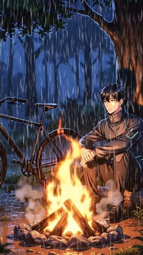 👉 “Some flames never fade… even in the rain 🌙” #anime #aesthetic #rain #fire #nightvibes