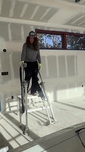 How I get up on my stilts when their up a bit - usually a 2 or 3 step or a ladder or whatever’s around 😂 | Drywall Shorty