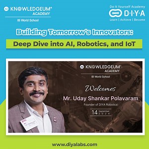 Building Tomorrow's Innovators: Mr.@udhay_215 Deep Dive into AI, Robotics, and IoT The visionary, Udhay Shankar , founder of DIYA, presented an informative guest lecture at KnowledgeUm Academy on September 14, 2024. First- and second-year DPI students were enthralled by Udhay Shankar's presentation on the newest developments in robotics, IoT, artificial intelligence, and coding. His in-depth expertise equipped students with a useful window into the automation and innovation of the future, readyi