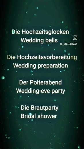 Wedding-related German Words - Part 9 #deutsch #learngerman ‪@ItsAllGerman‬