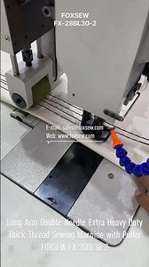 Long Arm Double Needle Triple Feed Extra Heavy Duty Thick Thread Sewing Machine with Puller