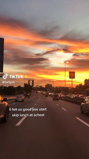 Scenic Sunset Drive on a Vibrant Highway