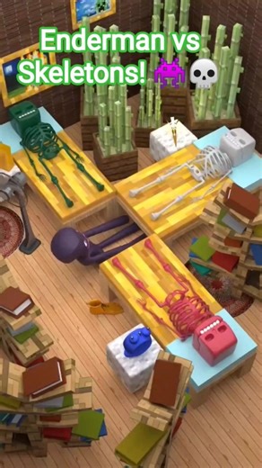 Enderman vs Skeletons! 👾💀#shortsfeed #shorts #viral #minecraftanimation