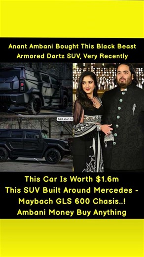 Anant Ambani's $1.6M Bulletproof Dartz SUV #ytshorts #shorts #yt