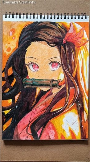 Nezuko Kamado Drawing ❤️🫀🖌️| Demon Slayer Fan Art Short