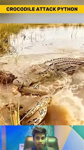 Massive Crocodile Swallows a Giant Python