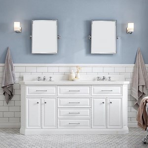 Reviews for Water Creation Palace 72 in. W x 22 in. D x 34 in. H Double Sink Bath Vanity in Pure White with Carrara White Quartz Top | Pg 1 - The Home Depot