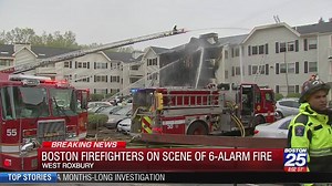 Six-alarm fire at West Roxbury apartment building displaces 36 people