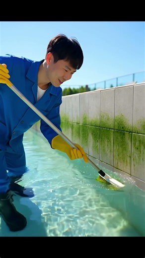Satisfying Dirty Pool Cleaning Transformation | Green Pool to Crystal Clear in Seconds!