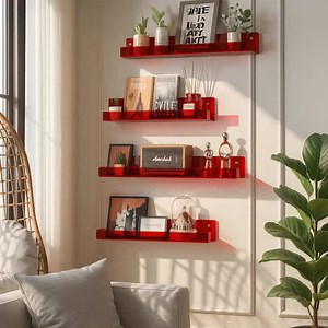 Acrylic Wall Shelf , Colorful Acrylic Floating Shelf: Modern Plexiglass Wall Decor - Etsy