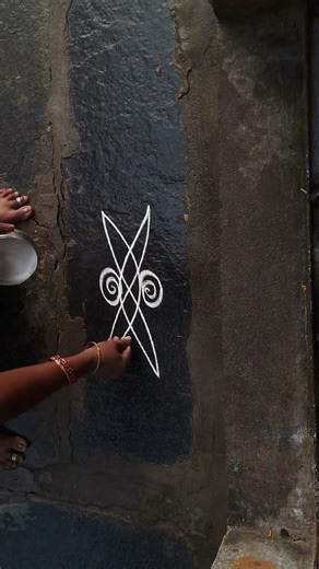 simple &cute side border design for rangoli