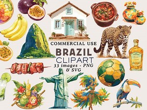 Brazil Clipart Brazil Travel Clipart Brazil Stickers Brazil Illustrations Brazil PNG Landmark PNG Vacation Clipart Adventure Commercial Use - Etsy