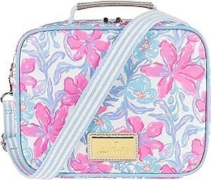 Lilly Pulitzer Insulated Lunch Box for Women, Cute Lunch Cooler Bag with Adjustable/Removable Shoulder Strap (Beachside Haven)