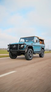 A closer look at the EMC 620GE in China Blue The goal with this build was a balance of vintage character and modern performance. The exterior, finished in the iconic Mercedes-Benz China Blue, maintains a utilitarian profile that pairs nicely with the rich Chestnut interior and dark AAA European Oak inside. It is a purposeful configuration that feels both rugged and refined At its core, this Wolf is engineered for engaging and analog driving dynamics. The 6.2L gasoline V8 delivers 430 horsepower,