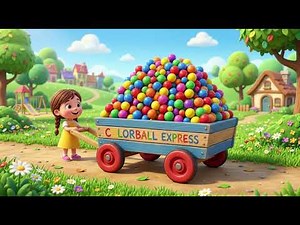 Wagon Full of Color Balls 🌈⚽ | Fun Learning Nursery Rhymes for Kids