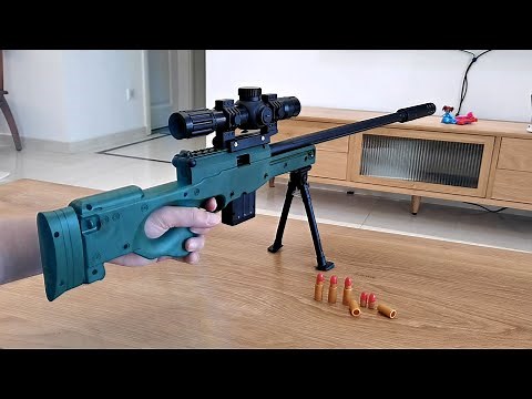 AWM Shell Ejecting Soft Bullet Toy Gun Review 2022 - Realistic Sniper Rifle Gun