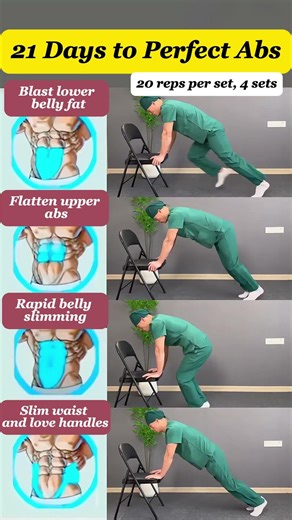 Chair Abs—4 Moves for Sculpted Abs #exercise #abs#sports