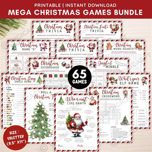 65 Christmas Party Games Adults,christmas Games for Group,holiday Office Party Games,family Game Night,christmas Activities Bundle for Kids - Etsy