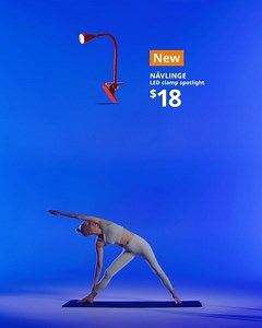 The spotlight is on relaxation with Product Pose #2: NAVLINGE, LED Clamp Spotlight $18 💡 https://bit.ly/3jCmODk Shop now, and prepare for the full Product Pose Yoga class on IGTV, coming Sept 10 🙏 #balancebyIKEA | IKEA