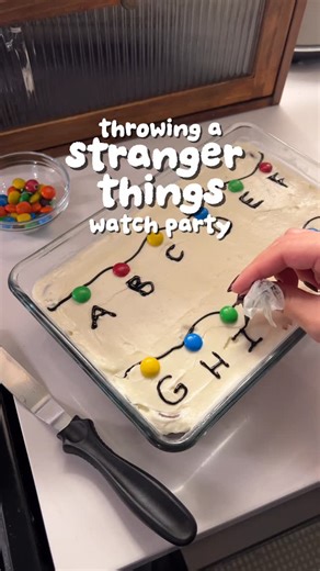jonah on Instagram: "I’m watching the season finale in theaters so hosting a watch party is much needed 🧇🎼🎠🕰️⏳🔦💡 #strangerthings #netflix #watchparty #diy"